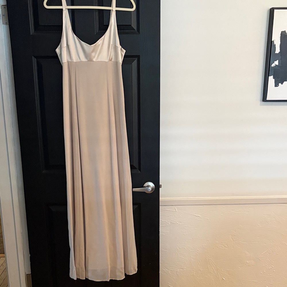 Cache Cream Spaghetti Strap Prom Dress